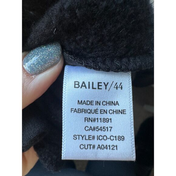BAILEY 44 Women's Cut Black Eye Splice Choker Long Sleeve Sweatshirt Size Small - Picture 8 of 9